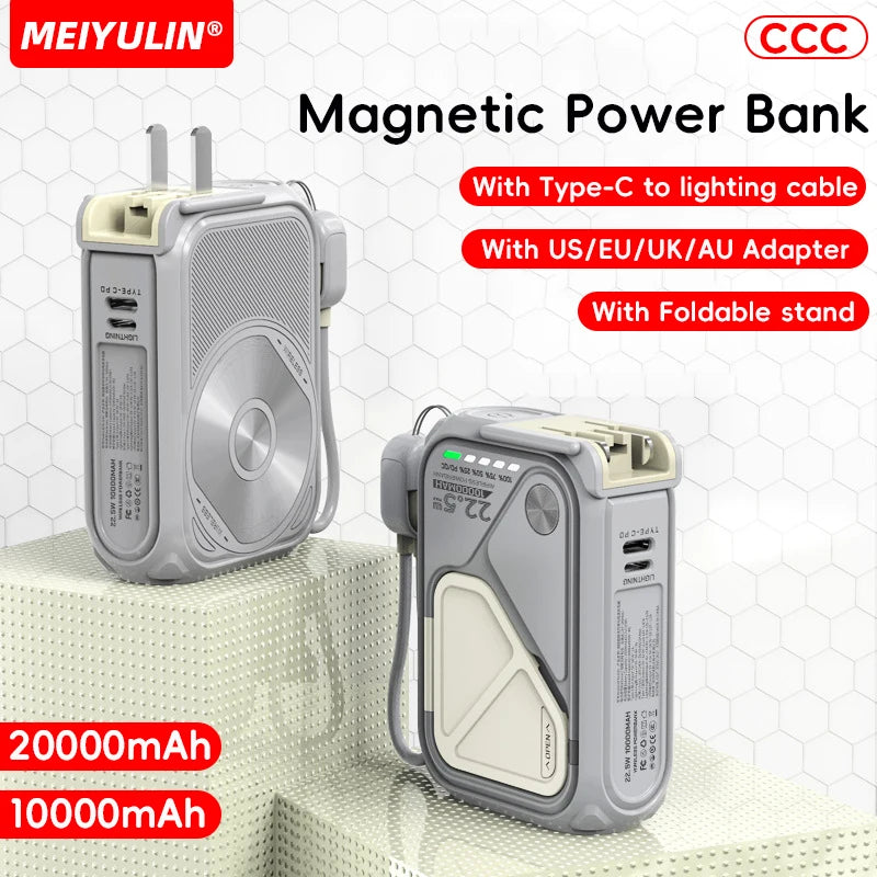 20000mAh Magnetic Wireless Power Bank with Fast Charging Stand