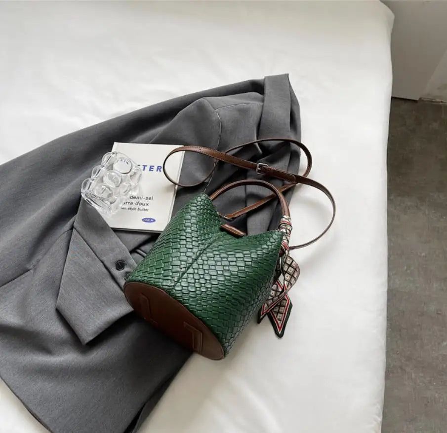 Bolso de cubo chic para mujer | Bolso de mano tejido de moda para cada ocasión