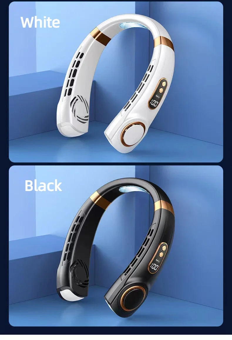 Portable Hands-Free Neck Fan with LED Cooling Plates | USB Rechargeable