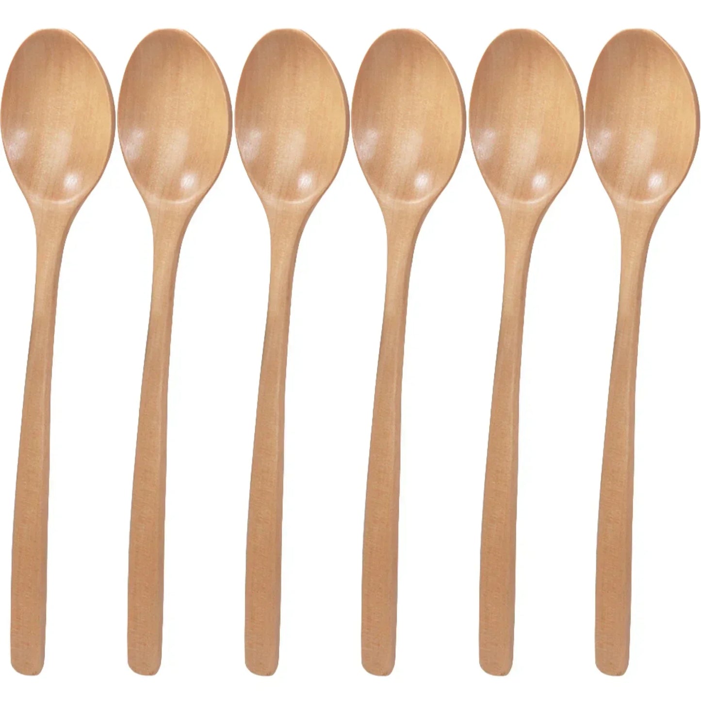 Pack of 6 Natural Wooden Spoons | Eco-Friendly Kitchen Utensils