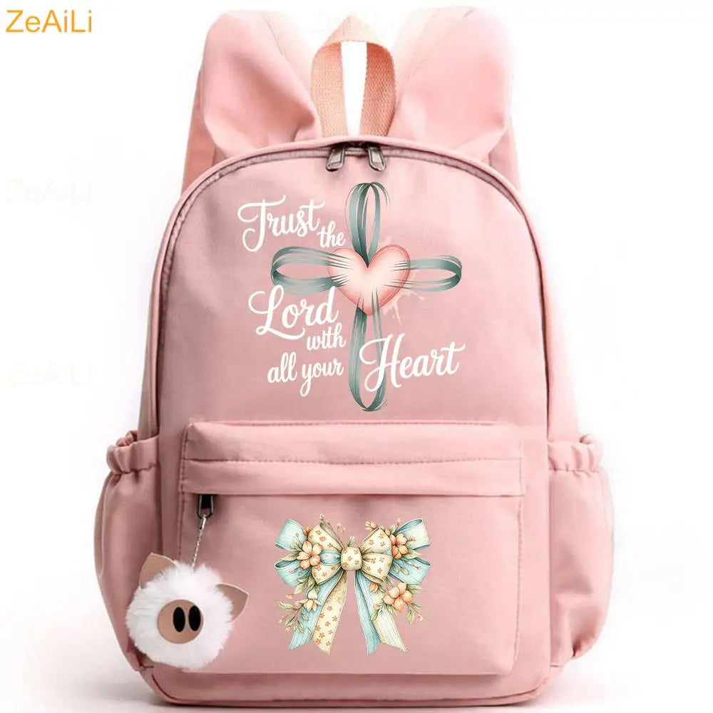 Retro Wolf Head Paw Backpack | Stylish Casual School Rucksack