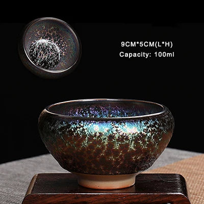 Large Pigmented Traditional Teacups | Elegant Kung Fu Drinkware