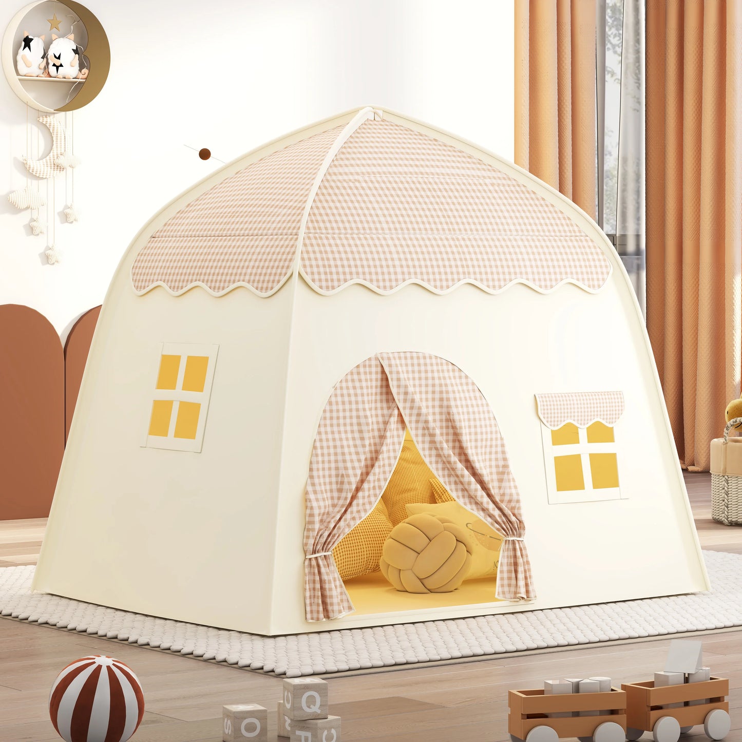 Khaki Toy Castle | Portable Children's Play Tent for Pretend Play