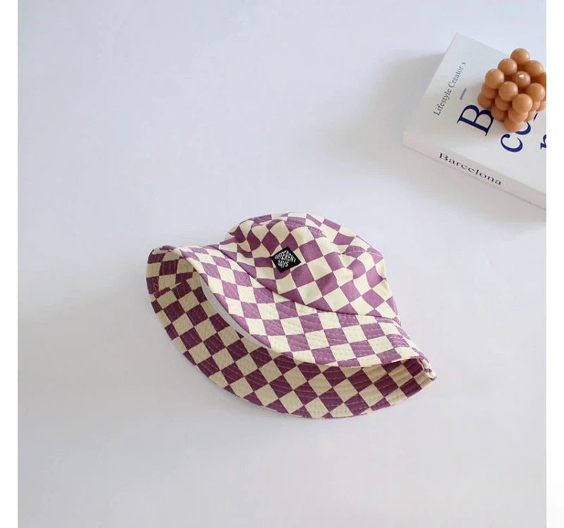 Checkerboard Pattern Kids Bucket Hat | Perfect Sun Protection