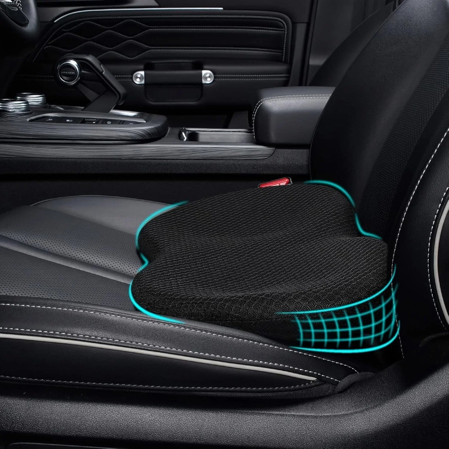 2 in 1 Memory Foam Car Seat Cushion & Lumbar Support Pillow