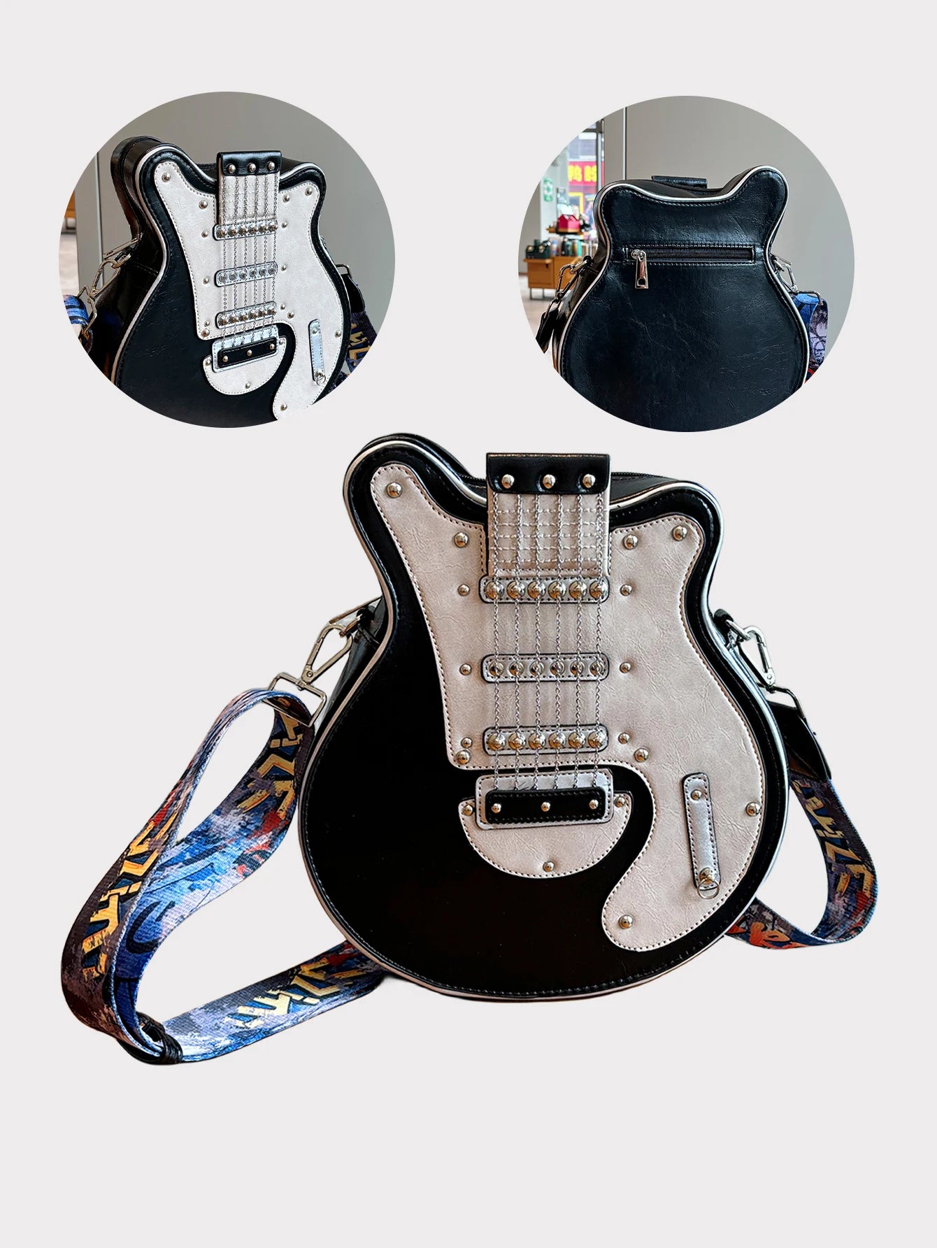 Creative Retro Guitar Shape Bag | Stylish Messenger Shoulder Bag