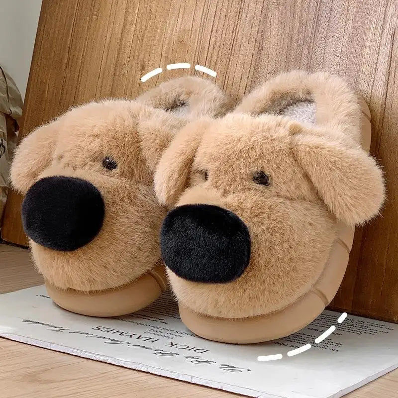 Children's Cartoon Puppy Plush Slippers | Cozy Warm Home Slides