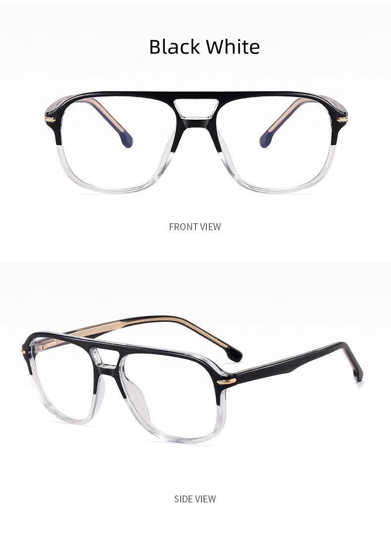 Retro Double Beam Pilot Optical Glasses | Anti Blue Light Eyewear