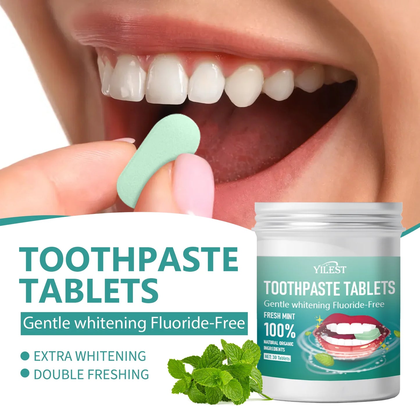 Mint Flavor Toothpaste Tablets | Fresh Breath & Oral Hygiene