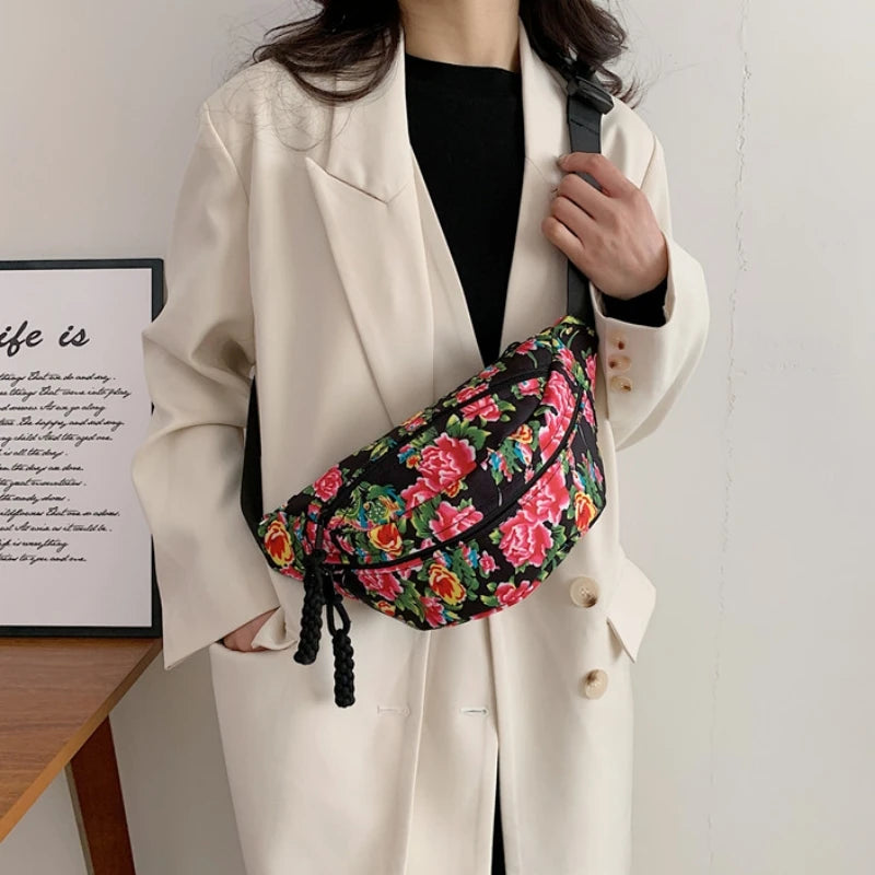 Stylish Floral Chest Bag | Unisex Crossbody Waist Bag for All