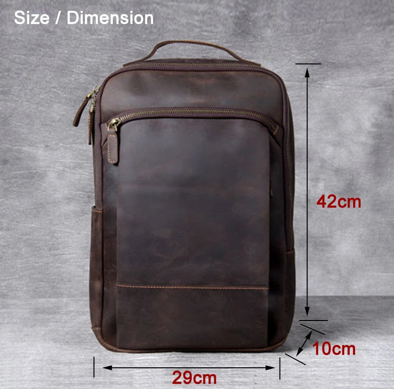 Vintage Genuine Leather Backpack for Men | Stylish Daily Rucksack