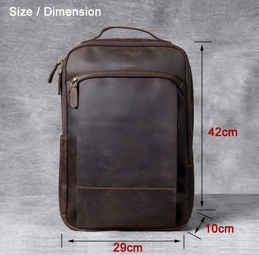 Vintage Genuine Leather Backpack for Men | Stylish Daily Rucksack
