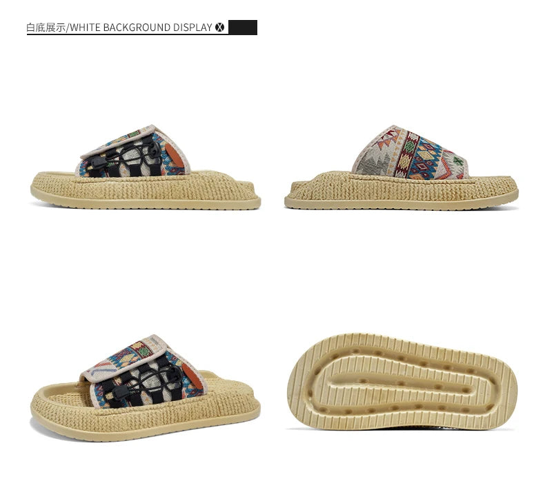 Men's European and American Style Outdoor Slippers, Thick-soled Fashionable Flip Flops for Beach and Leisure