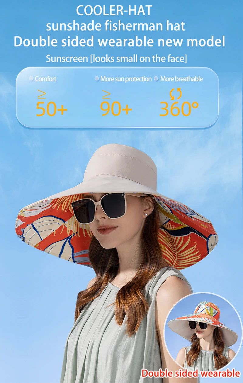 Women's Double-Sided Cotton Fisherman Hat | Sun Protection Hat
