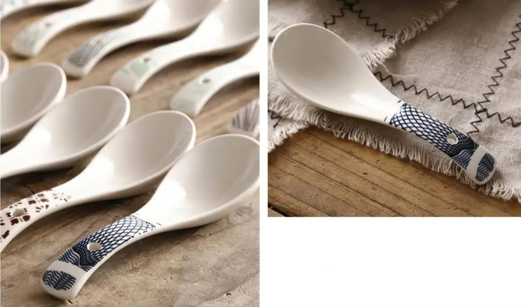 Ceramic Multi-Function Spoon | Japanese Style Tableware for Kitchen