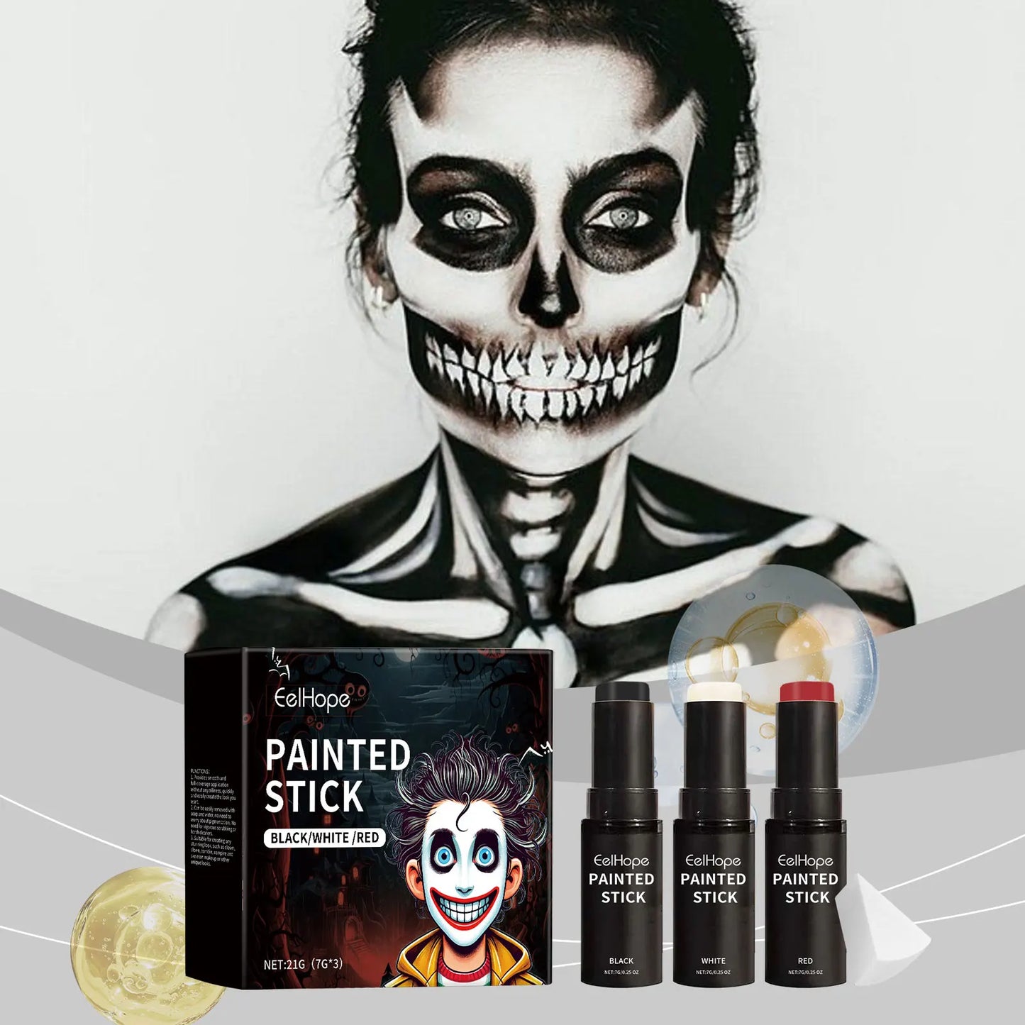 Halloween Body Paint Stick Set | Full-Coverage Makeup Essentials