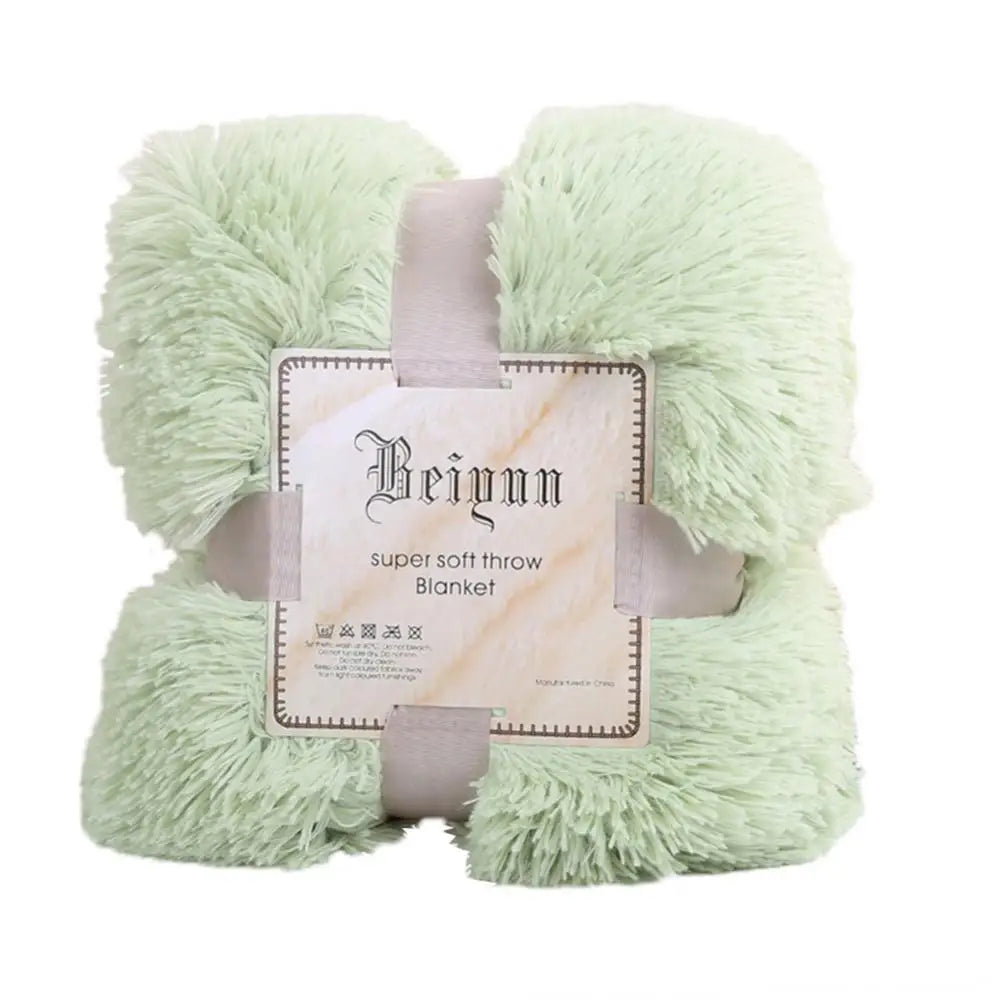 Soft Fluffy Shaggy Throw Blanket | Cozy Faux Fur Bedspread