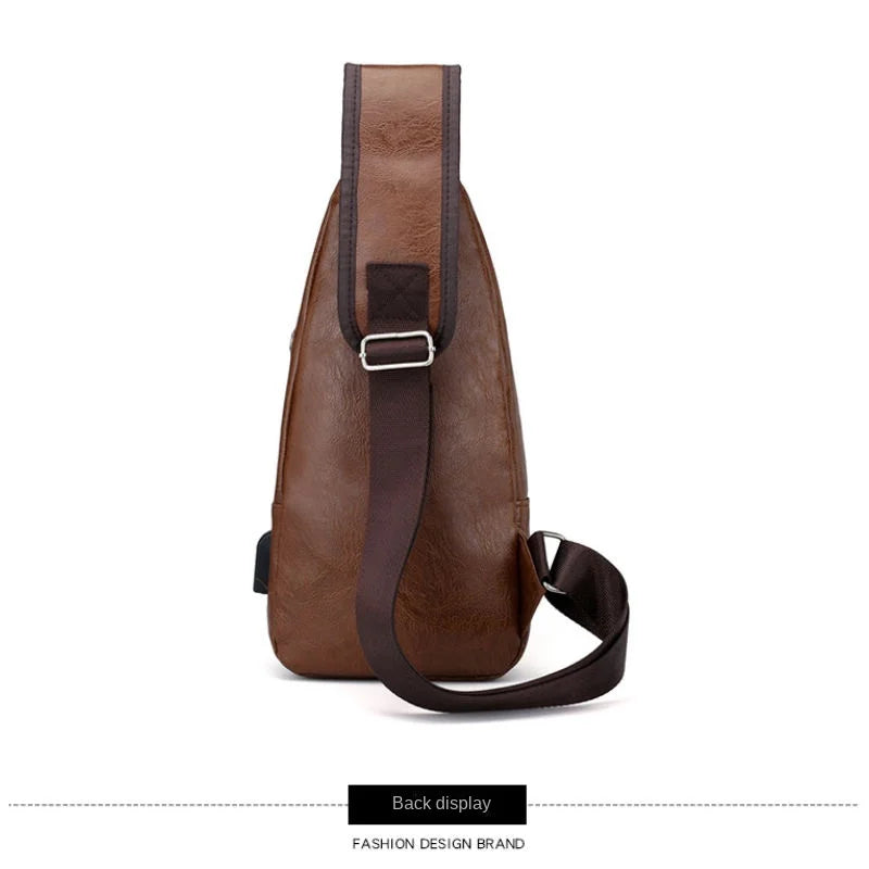 Men's Chest Bag with Headphone Hole | Versatile USB Shoulder Pack