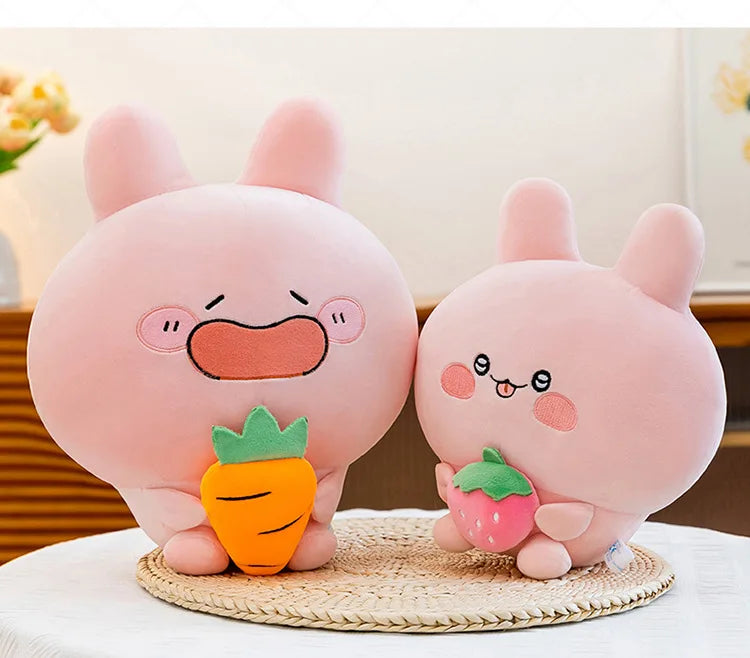 Large Pink Rabbit Plush Toy | Funny Expression Kids Stuffed Animal