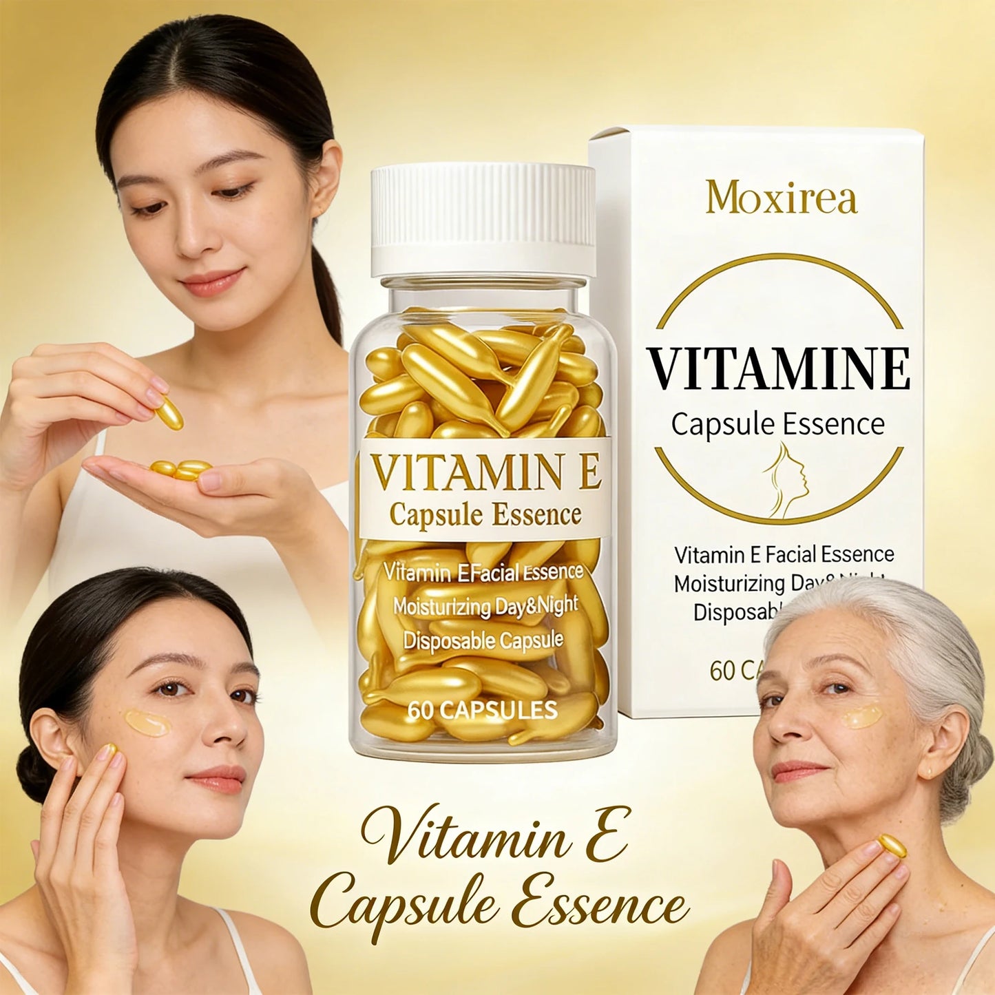 Vitamin E Face Serum Capsules for Deep Hydration and Firming