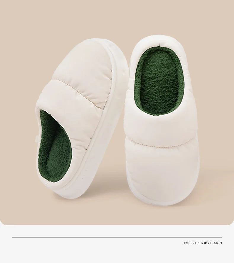 Women's Waterproof Plush Slippers | Cozy Flannel Winter House Shoes