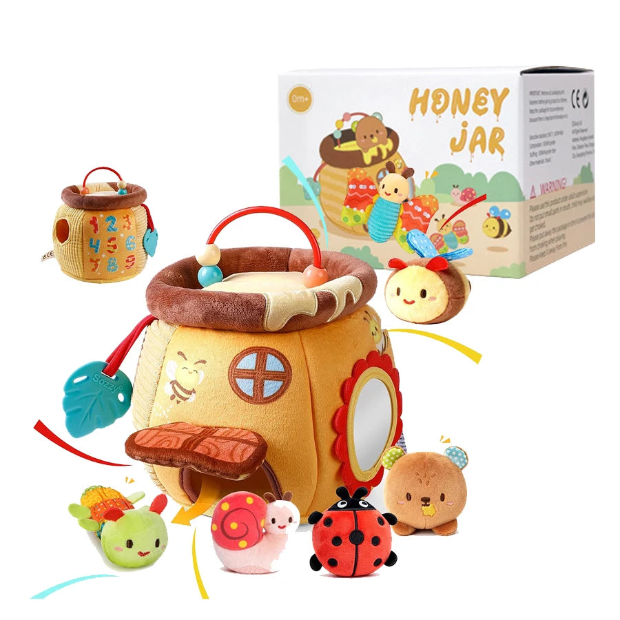 Plush Baby Beehive Toy with Stuffed Farm Animals | Sensory Fun