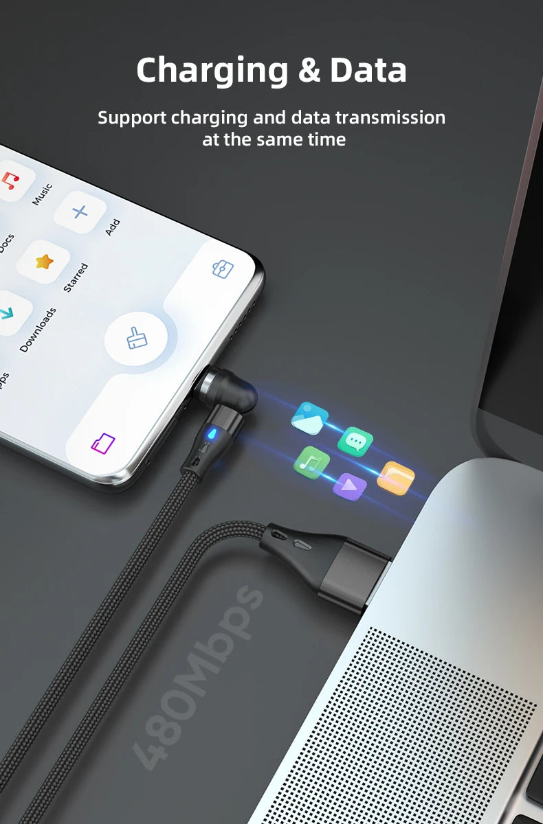 5A Magnetic Fast Charging Cable | 540° Rotating Design