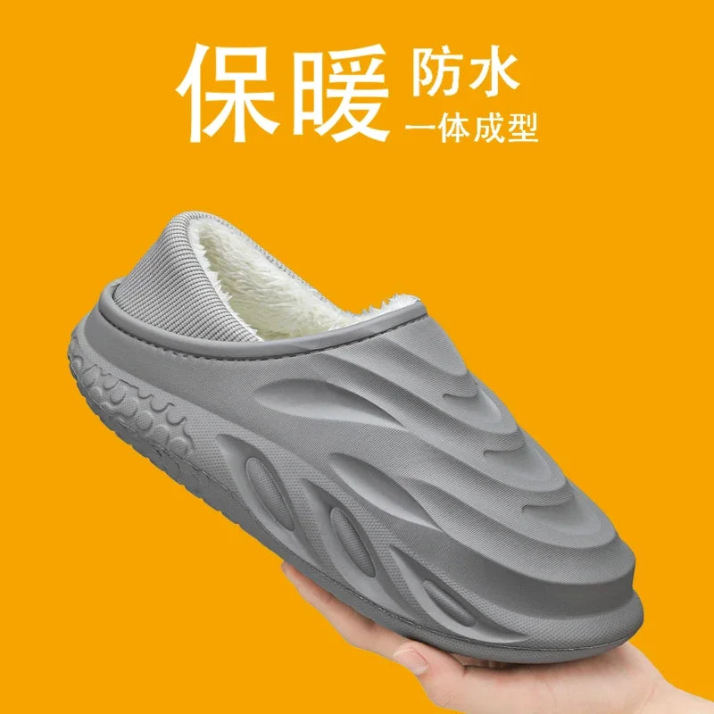 Men’s Velvet-Lined Winter Slippers | Cozy Non-Slip House Shoes