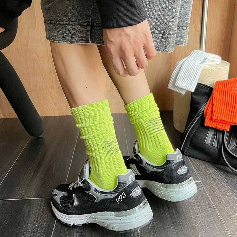 Men's Vintage Letter Medium Tube Socks | Thick Sports Comfort