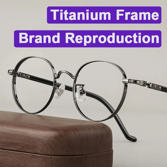 Japanese Style Titanium Frame Glasses for Small Faces | Trendy Eyewear