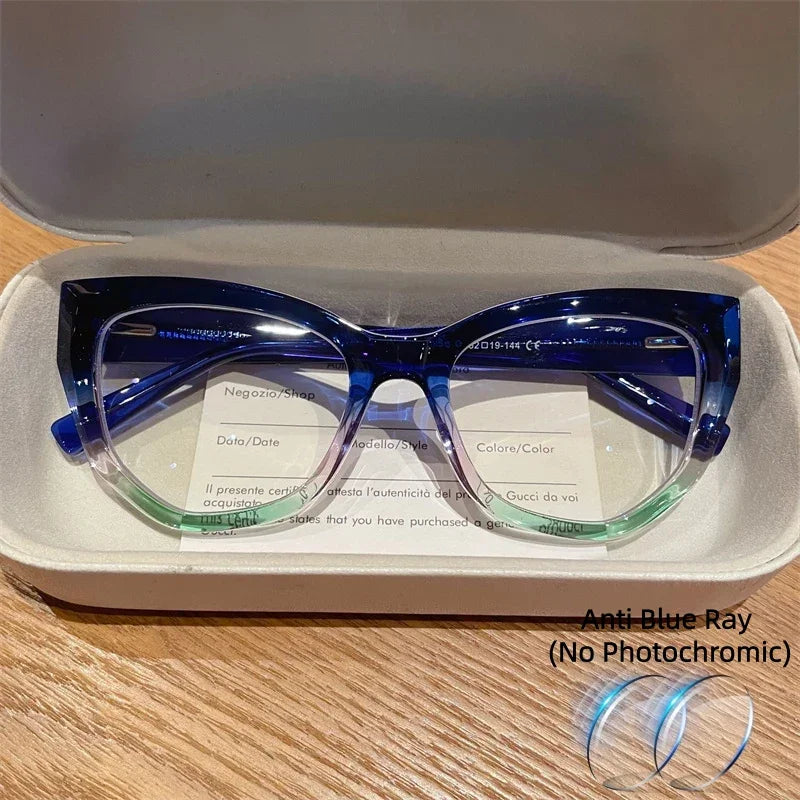 Customizable Cat Eye Anti Blue Ray Reading Glasses for Women