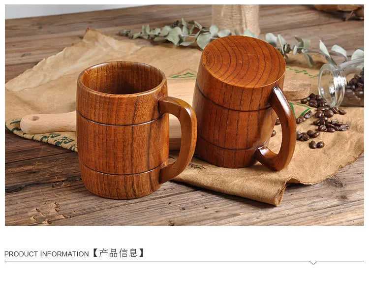 320ml Handcrafted Wooden Coffee Mug | Eco-Friendly Vintage Drinkware