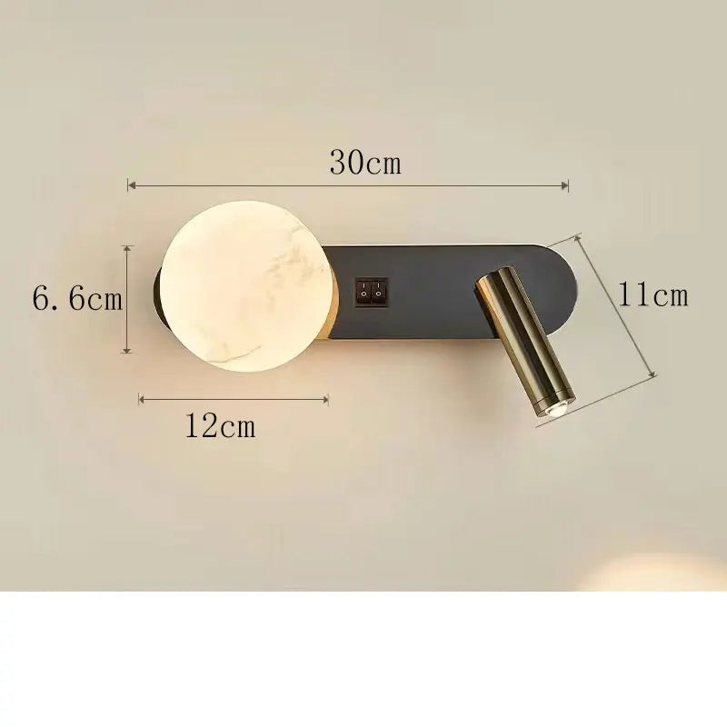 Lámpara de pared nórdica moderna en blanco y negro | Iluminación minimalista para el hogar