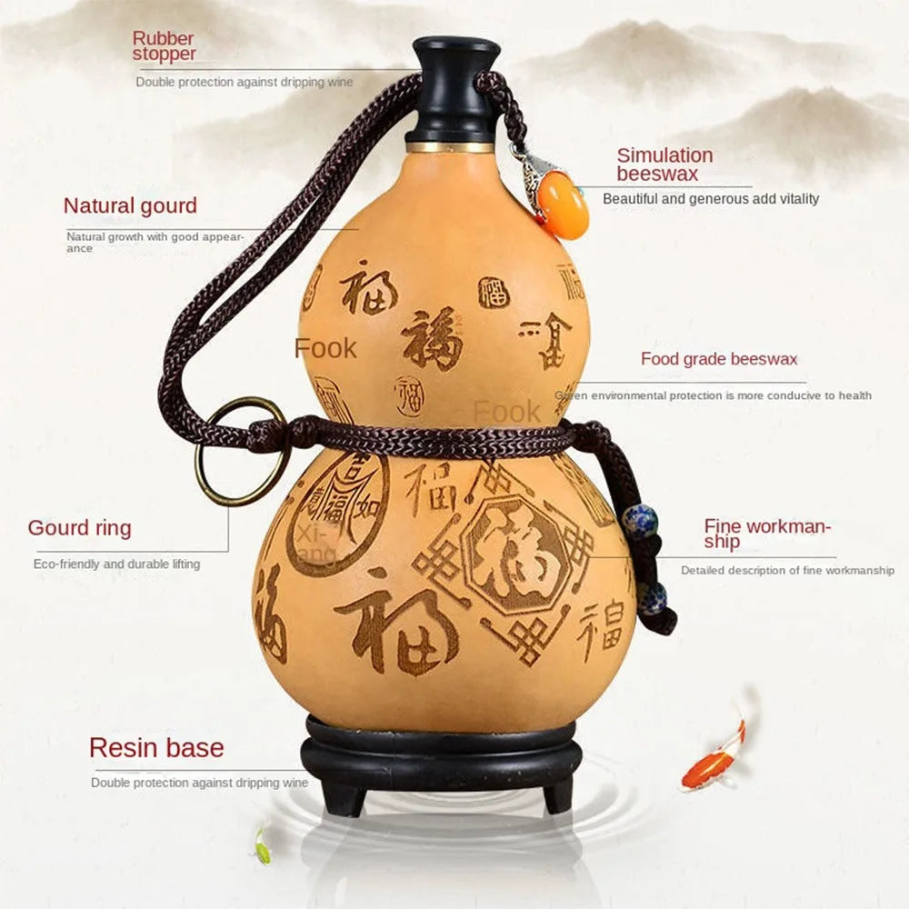 Large Capacity Retro Gourd Water Bottle | Durable & Stylish