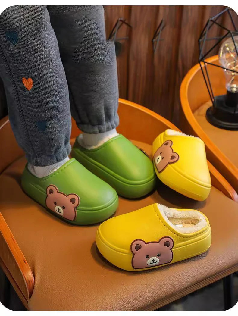 Children's Waterproof Anti-Slip Cotton Slippers | Cozy Winter Footwear