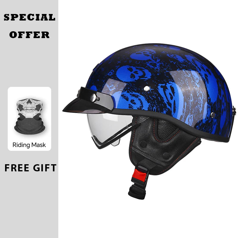 Vintage Half Face Motorcycle Helmet | Lightweight & Safe 2026