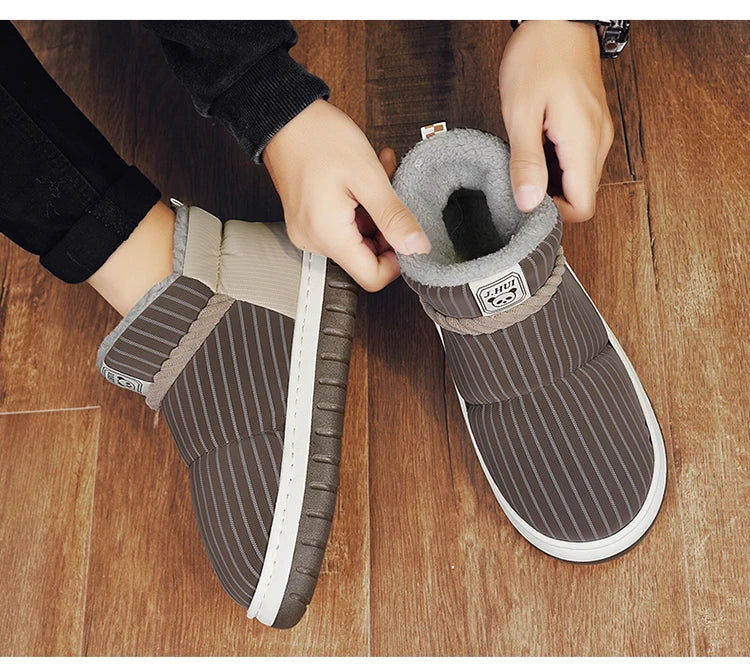 Men's Warm Plush Snow Boots | Cozy Mid-Calf Ankle Winter Shoes