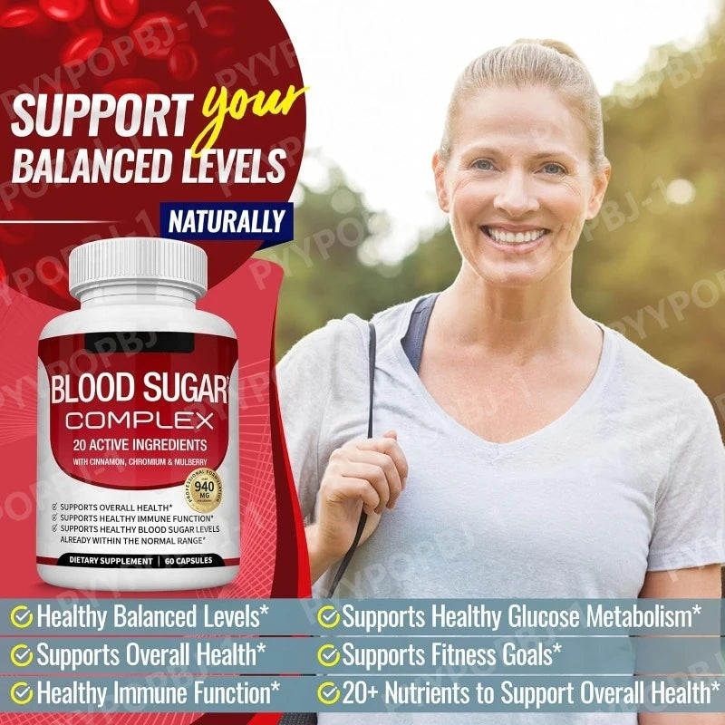 Natural Blood Sugar Complex Supplement for Healthy Levels