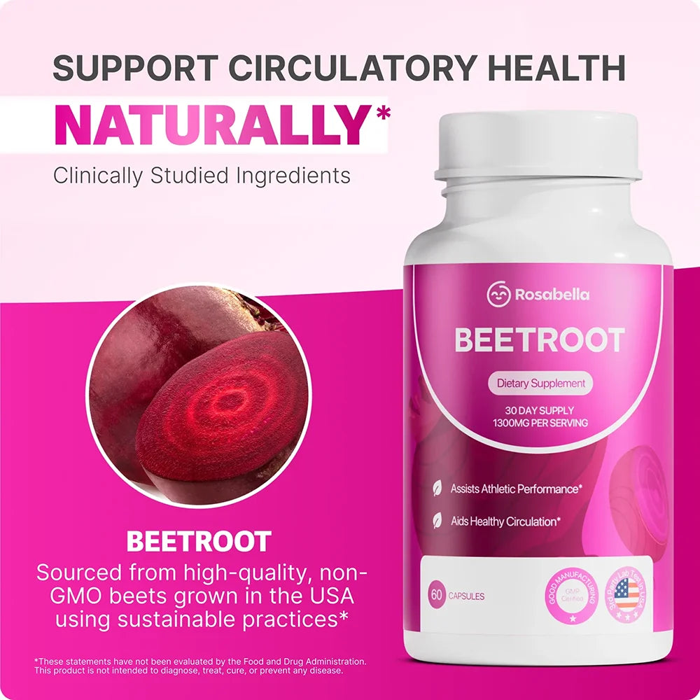 Organic Beet Root Capsules for Healthy Circulation & Vitality
