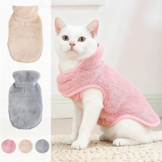 Abrigo tipo chaqueta de cuello alto reversible para gatos | Calidez invernal para mascotas