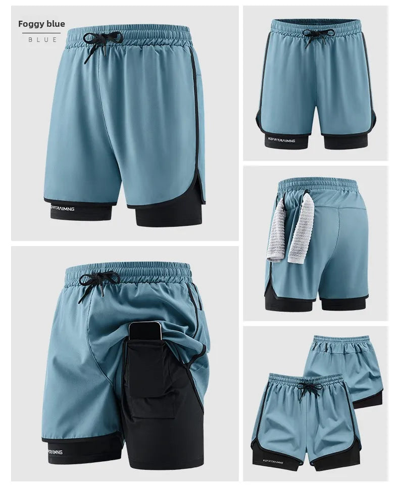 Men's 2-in-1 Camo Running Shorts | Quick Dry Gym Wear