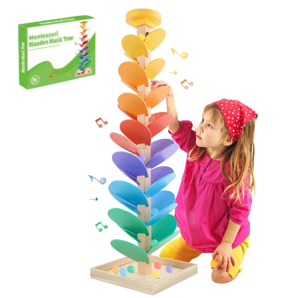 49PCS Wooden Marble Run Music Tree Toy | Fun Learning Game for Kids