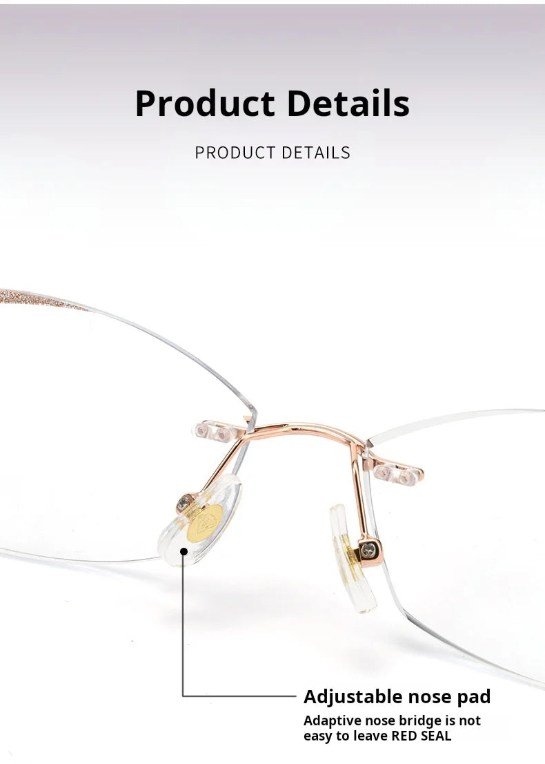 Stylish Rimless Cat's Eye Glasses | Anti Blue Light Prescription Eyewear
