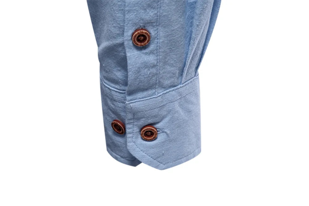 Men's 100% Cotton Casual Long Sleeve Shirt | Comfortable Embroidery