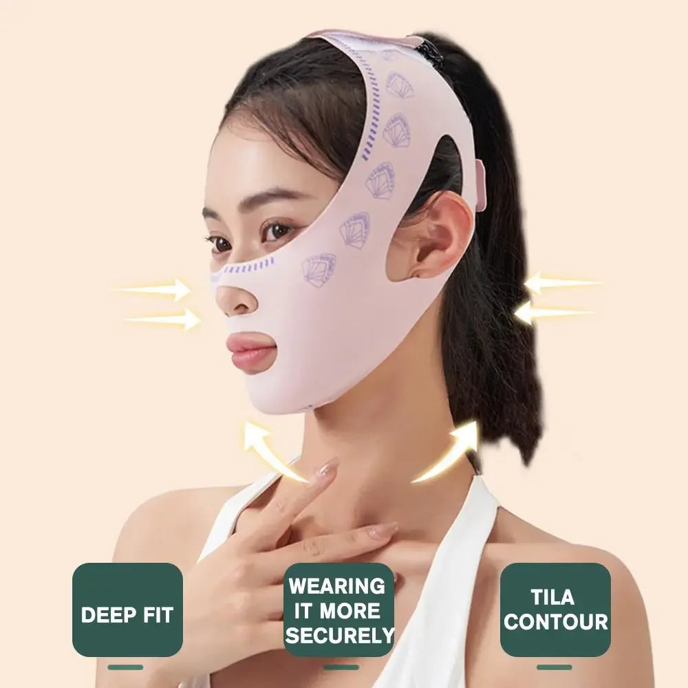 Face Sculpting Bandage & Massage Brush Set | V-Line Lifting Solution