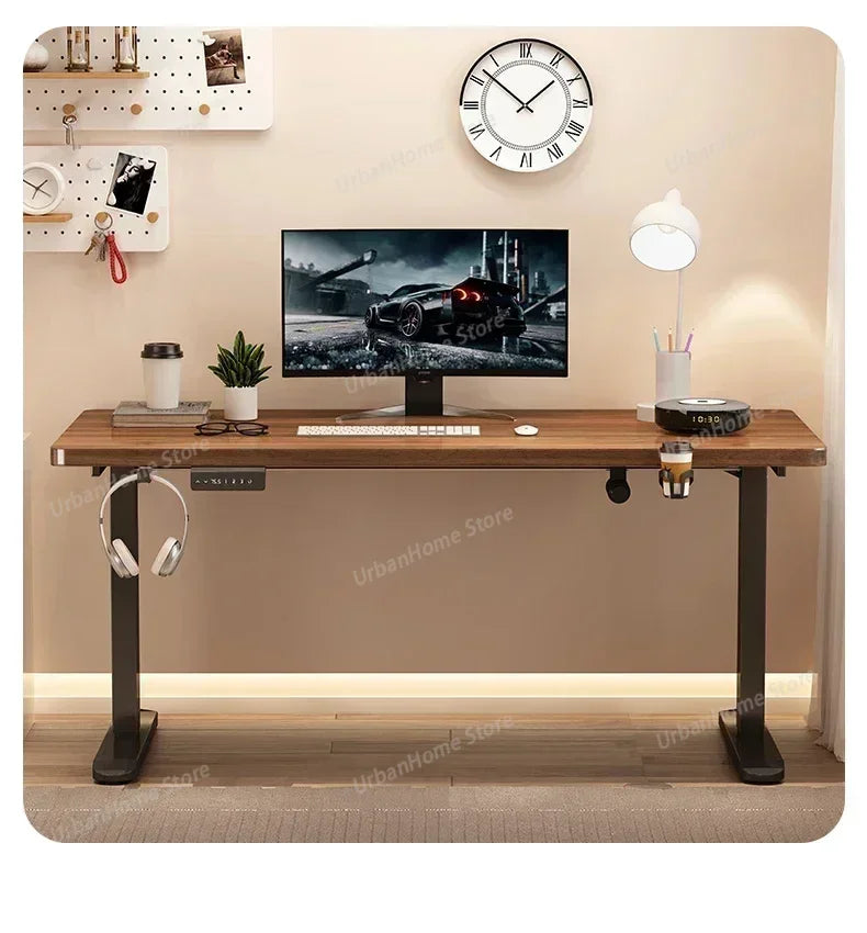 Solid Wood Electric Lifting Table | Versatile Office & Gaming Desk