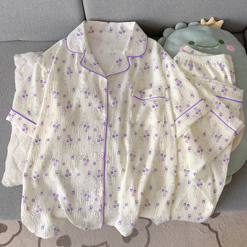 Sweet Floral Homewear Pajamas Set for Women | Comfort & Style