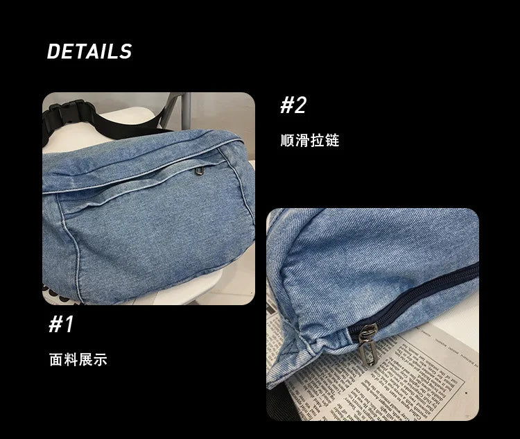High Quality Denim Waist Bag | Stylish Crossbody Fanny Pack
