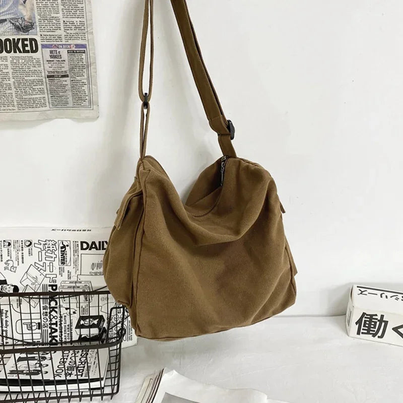 Unisex Canvas Bag | Stylish Korean Student Book Bag