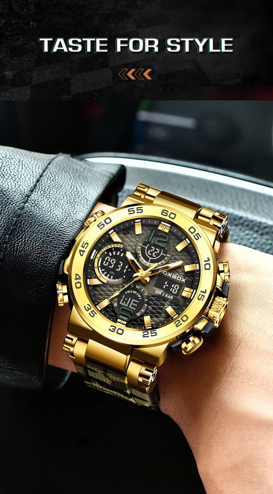 Men's Waterproof LED Sports Watch | Stylish & Multi-Functional